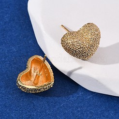 Серьги-гвоздики с текстурированной латунью EJEW-A143-02B-G