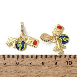 Латунь микропаве прозрачный кубический цирконий европейские подвески с подвесками KK-F903-11G