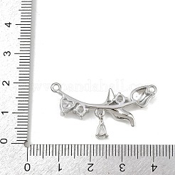 Подвески-соединители из латунных прозрачных кубических цирконий&nbsp;KK-K407-28P