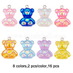 16шт 8 цвета подвески из гальванической смолы CRES-FP0001-12