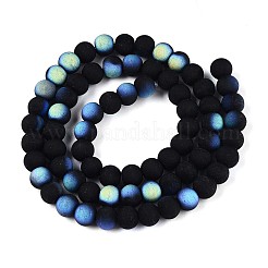 Нити из матовых непрозрачных стеклянных бусин&nbsp;LS-GLAA-T032-P6mm-MBB01