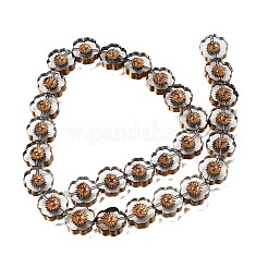 Brins de perles de verre transparentes galvanisées&nbsp;GL-CBA98F0-05C