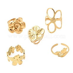 5 шт. открытые манжеты из нержавеющей стали 304 для женщин&nbsp;RJEW-K313-11G