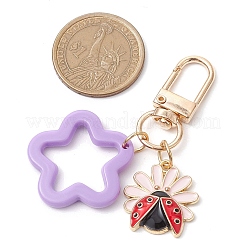 6 шт. 6-х цветные непрозрачные акриловые подвесные украшения в виде цветка&nbsp;HJEW-JM02330