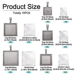 Оправы для подвесок из нержавеющей стали 304 в виде кабошонов&nbsp;STAS-TA0001-47A