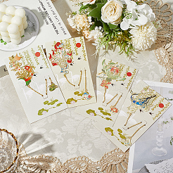 4 шт. 4 стиля эмалевых закладок из латуни и железа с цепочкой AJEW-SP0002-22B