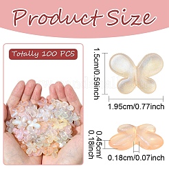 100 шт. 5 цвета прозрачные бусины из смолы&nbsp;RESI-YW0004-46