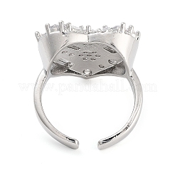 Кольца из латуни с микро-паве и кубическим цирконием в форме сердца RJEW-C080-05P