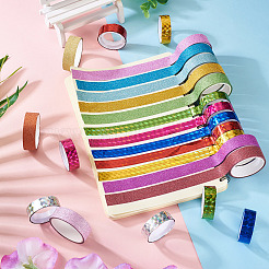 22 рулон 2 стилей лазерная сияющая БОПП пластиковая декоративная клейкая лента для альбома&nbsp;AJEW-TA0002-10