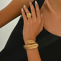 Элегантные латунные многослойные браслеты-манжеты и комплекты колец для банкетов и вечеринок TV3814