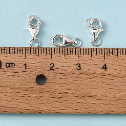 Стерлингового серебра застежкой омар коготь&nbsp;X-STER-I010-9mm