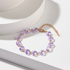 Bracciale con perline di vetro a cuore scintillante per donna ragazza&nbsp;BJEW-JB07177