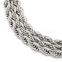 Не тускнеющие браслеты из 3-рядной веревочной цепи из нержавеющей стали 304 для женщин&nbsp;LS-BJEW-G707-02P