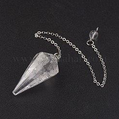 Маятники биолокации с шестиугольным наконечником из натурального кристалла кварца&nbsp;LS-G-G956-D10-FF