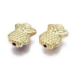 めっき合金ビーズラック  カドミウムフリー＆鉛フリー  フクロウ  ライトゴールド  10.5x8.5x4mm  穴：1.2mm&nbsp;PALLOY-T077-146LG-RS
