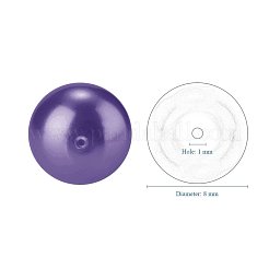 10色環境に優しい真珠光沢のある丸いガラスパールビーズ  染め  ミックスカラー  8mm  穴：1mm  約23個 /コンパートメント  230個/箱&nbsp;HY-PH0004A-8mm-01