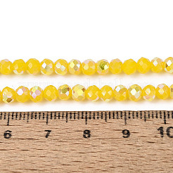 Brins de perles rondelles en verre opaque plaqué couleur AB&nbsp;EGLA-T029-4mm-09E
