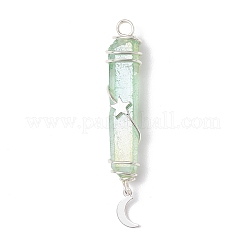 3 pieza de 3 estilos de colgantes envueltos en alambre de cobre puntiagudo de cristal de cuarzo natural galvanizado&nbsp;PALLOY-JF03767-02