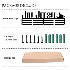 Слово джиу-джитсу мода железная медаль вешалка держатель дисплей настенная стойка&nbsp;ODIS-WH0021-038