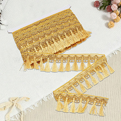 Rubans de bordure en dentelle à pompons en polyester&nbsp;OCOR-WH20018-67A