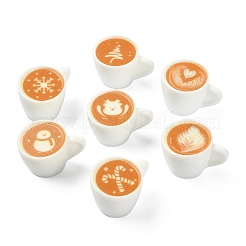 35 pièce 7 styles de décorations de Noël en résine pour café latte art&nbsp;DJEW-CJ0001-34