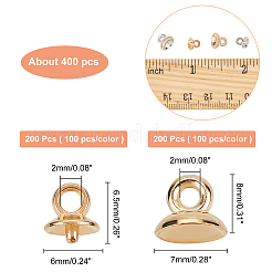 400個 4スタイル CCB プラスチックカップ パールペグ ベイル ピンペンダント  片穴パーツ用  6.5x6mm  穴：2mm  ピン：1.4mm  100個/スタイル  400個/箱&nbsp;CCB-AR0001-02