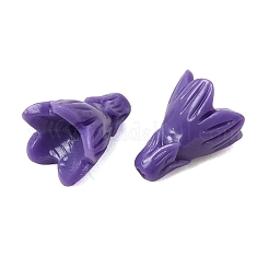 染色された合成珊瑚彫刻ビーズ  花  インディゴ  12.5~13x10~10.5mm  穴：1.2mm&nbsp;GG-CBA993E-02A-09