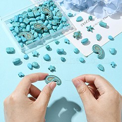 120шт 24 стиля синтетические бирюзовые бусины&nbsp;TURQ-CJ0001-81