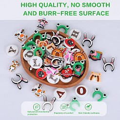 10 шт. силиконовые фокусные бусины с кроличьими ушками SIL-SZ0001-73