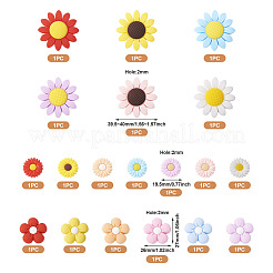 19 шт. 19 стиля цветочные пищевые экологически чистые силиконовые фокусные бусины SIL-BT0001-05