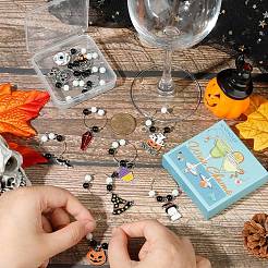 12 Stück Weinglasanhänger mit Halloween-Motiv aus Legierung&nbsp;AJEW-SC0002-08
