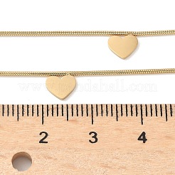 Двухслойные ожерелья из нержавеющей стали 304 в форме сердца для женщин NJEW-C082-02G