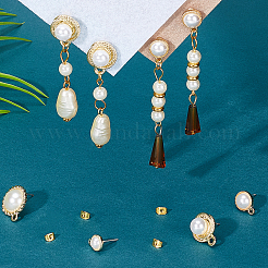 40 шт. 4-х стильные фурнитуры для сережек-гвоздиков из сплава&nbsp;FIND-PH0004-31