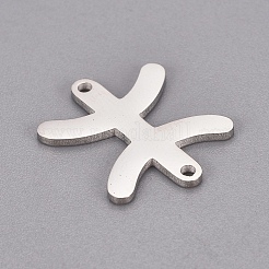 304ステンレスペンダント  十二星座  ステンレス鋼色  10.6x15.7x1mm  穴：1.2と1.4mm&nbsp;STAS-CJC0001-04J