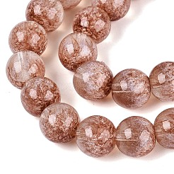 Brins de perles de verre transparentes à moitié peintes à la bombe&nbsp;LS-GLAA-Q110-02A-08
