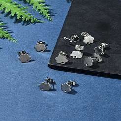 10 шт. фурнитура для сережек-гвоздиков из нержавеющей стали 201 с отверстием EJEW-FS0001-14C