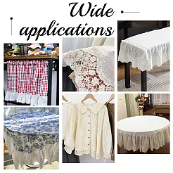 Хлопчатобумажная кружевная цветочная ткань с вышивкой DIY-XCP0003-87