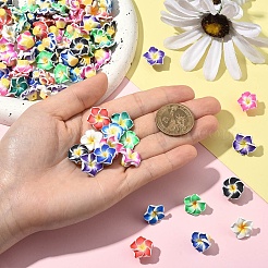 100шт 10 цвета бусины ручной работы из полимерной глины 3d цветок плюмерия&nbsp;CLAY-YW0002-41