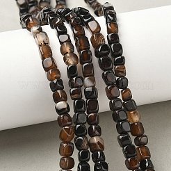 Нити бусин из натурального агата с прожилками дракона (окрашенные и нагретые) G-G177-E13-03