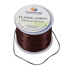 0.8мм эластичный эластичный полиэфирный нить коричневый браслет из бисера EW-PH0001-0.8mm-01B