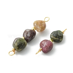 3 pz. 3 stili di pepite di tormalina multicolore naturale con perline e ciondoli con anelli in ottone&nbsp;PALLOY-JF05498