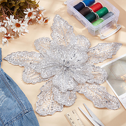 Mayjoy 1 Stück 3D-Blumen-Polyester-Stickerei-Ornament-Zubehör&nbsp;DIY-MA0006-70A