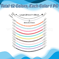 12 шт. 12-цветная акриловая цепочка для бейсболки HJEW-GA00060