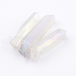 Cuentas de perlas graduadas de cristal de cuarzo natural electrochapado&nbsp;LS-G-P315-A10