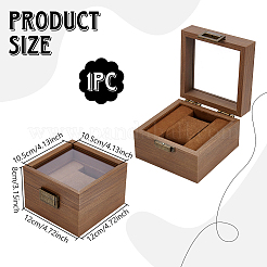 Einzelne Uhrenverpackungsboxen aus Holz mit Sichtfensterdeckel&nbsp;CON-WH0086-263