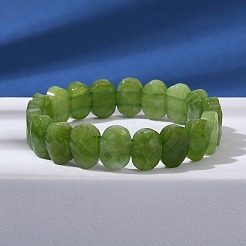Овальные браслеты из натурального малайзийского нефрита с бусинами G-P589-02A-06