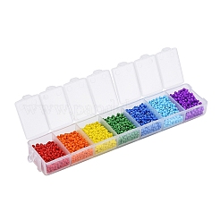 3500шт 7 стиля 12/0 стеклянные круглые бусины SEED-YW0001-36