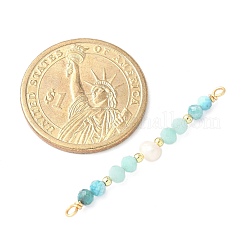 Граненые круглые подвески-шармы из натурального амазонита PALLOY-JF03531-05