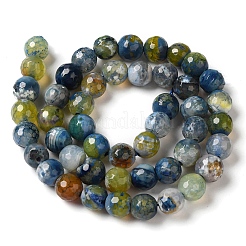 Нити окрашенных и нагретых натуральных агатовых бус с огненным кракелюром G-P539-B01-02