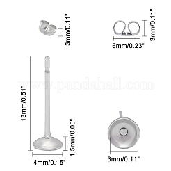 Фурнитура для сережек-гвоздиков из нержавеющей стали 304&nbsp;STAS-UN0006-18P